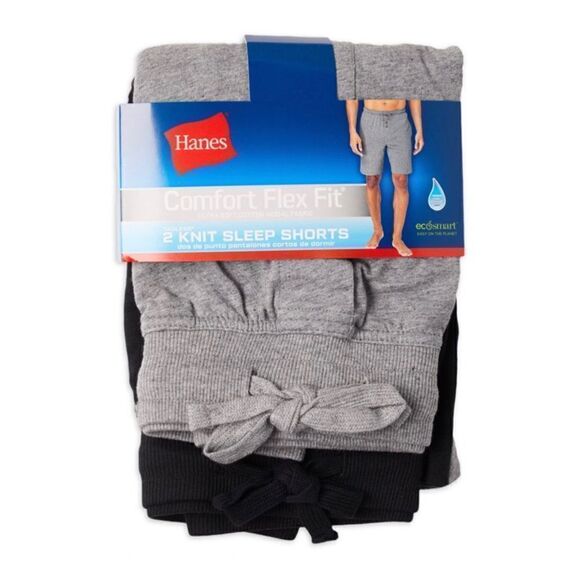 Hanes Men's Cotton Modal ComfortFlexFit Sleep Shorts, 2-Pack - Picture 6 of 9